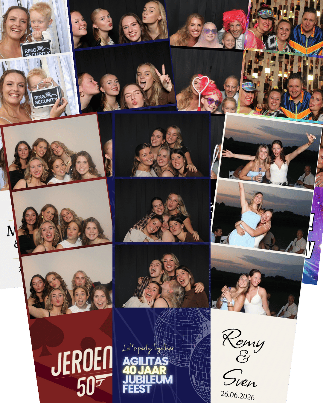 photobooth foto strips van bruiloften verjaardagen bedrijfsfeesten en jubileum